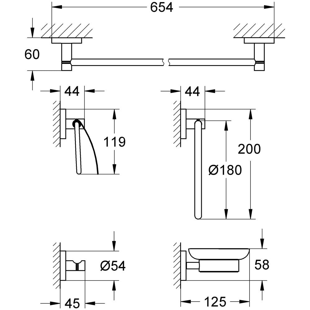 Set Accessori Bagno Essentials Grohe 5 Pezzi - Foto 2