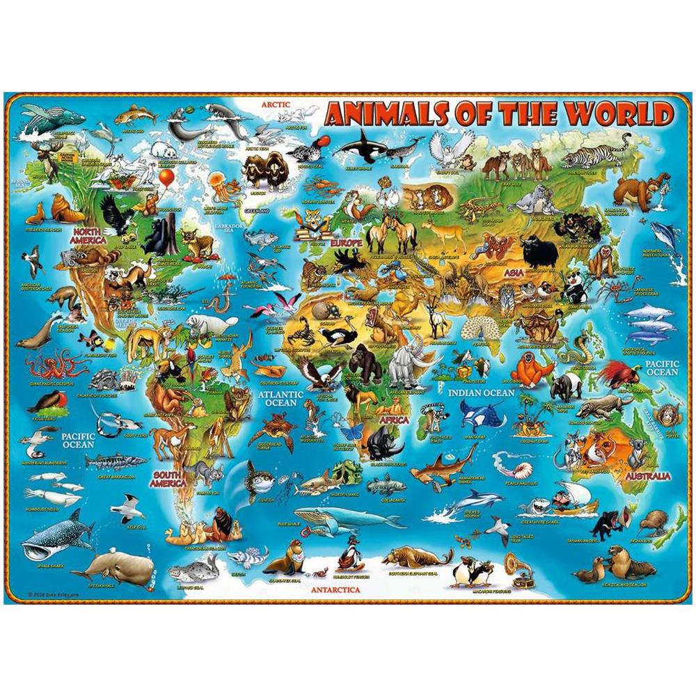 Puzzle XXL Animali del mondo 300 pz 49 x 36 cm 13257 - Foto 2