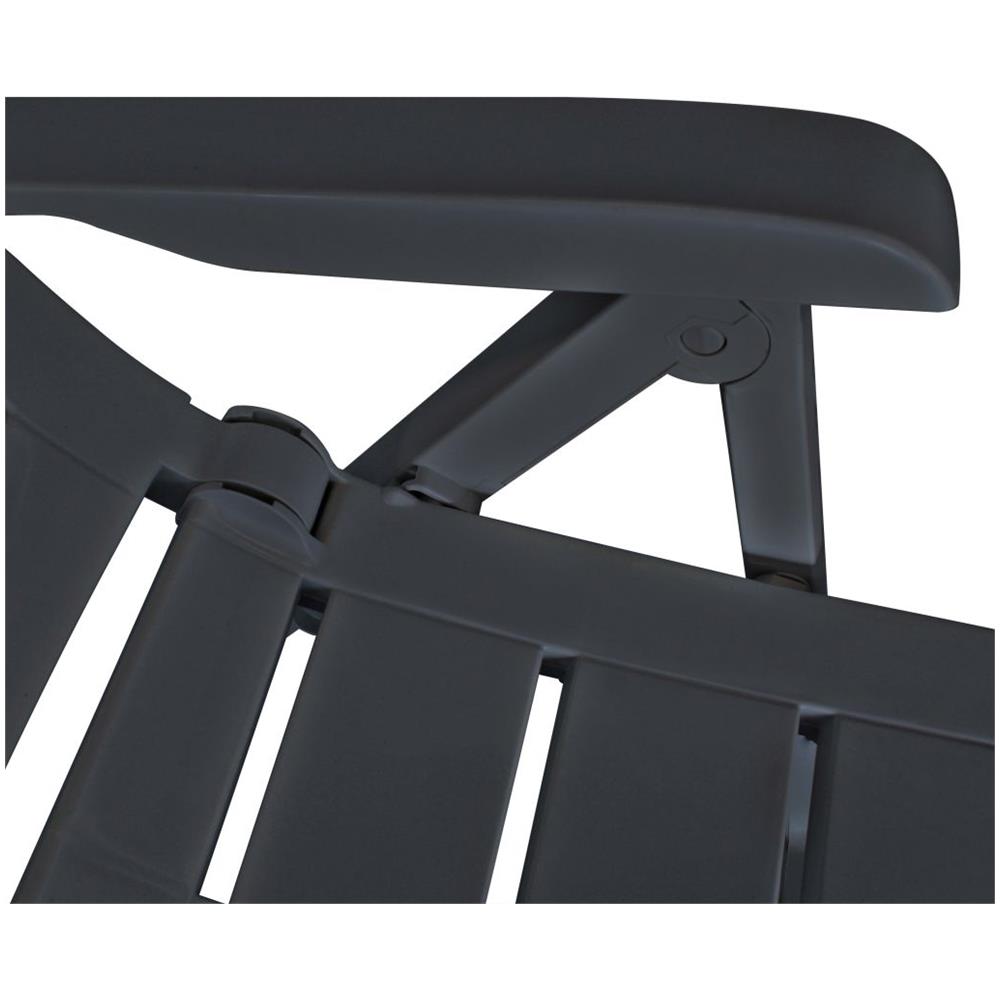 Sedie da Giardino Reclinabili 2 pz in Plastica Antracite - Foto 7