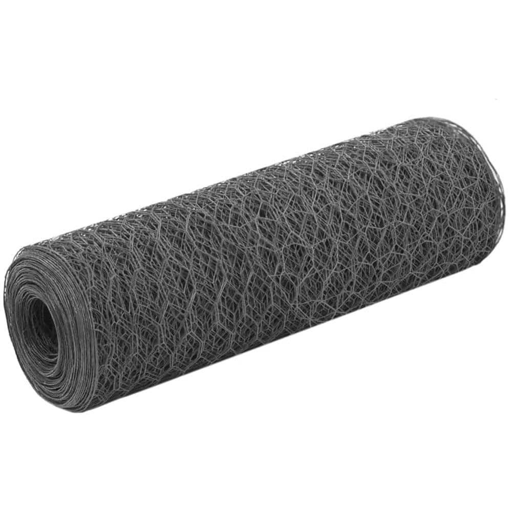 Rete D'acciaio Rivestimento Pvc 25x0,5m Trama Esagonale Grigio - Foto 1