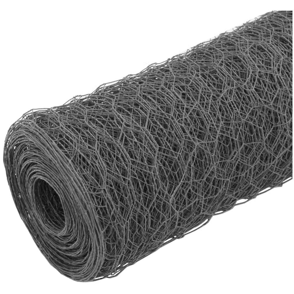 Rete D'acciaio Rivestimento Pvc 25x0,5m Trama Esagonale Grigio - Foto 2
