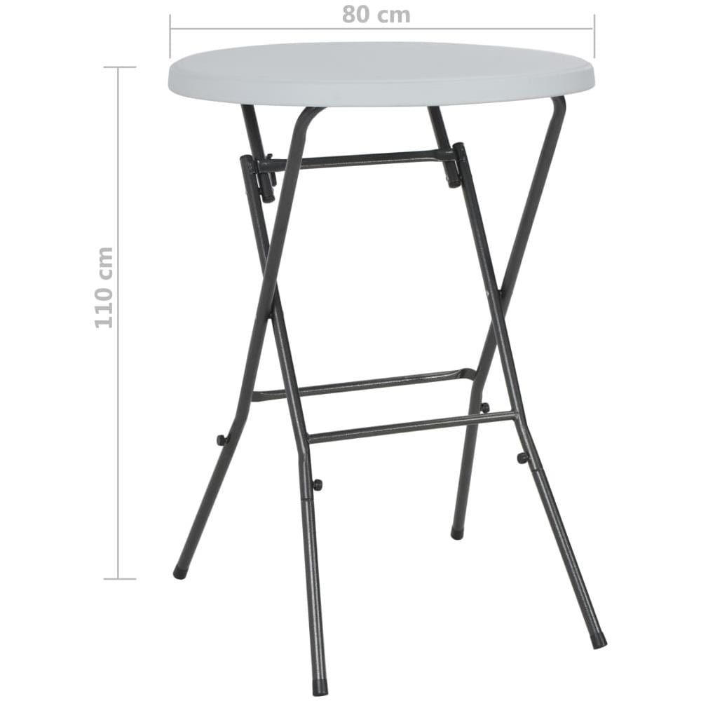 Tavolo Da Bar Pieghevole In Hdpe 80x110 Cm Bianco - Foto 6