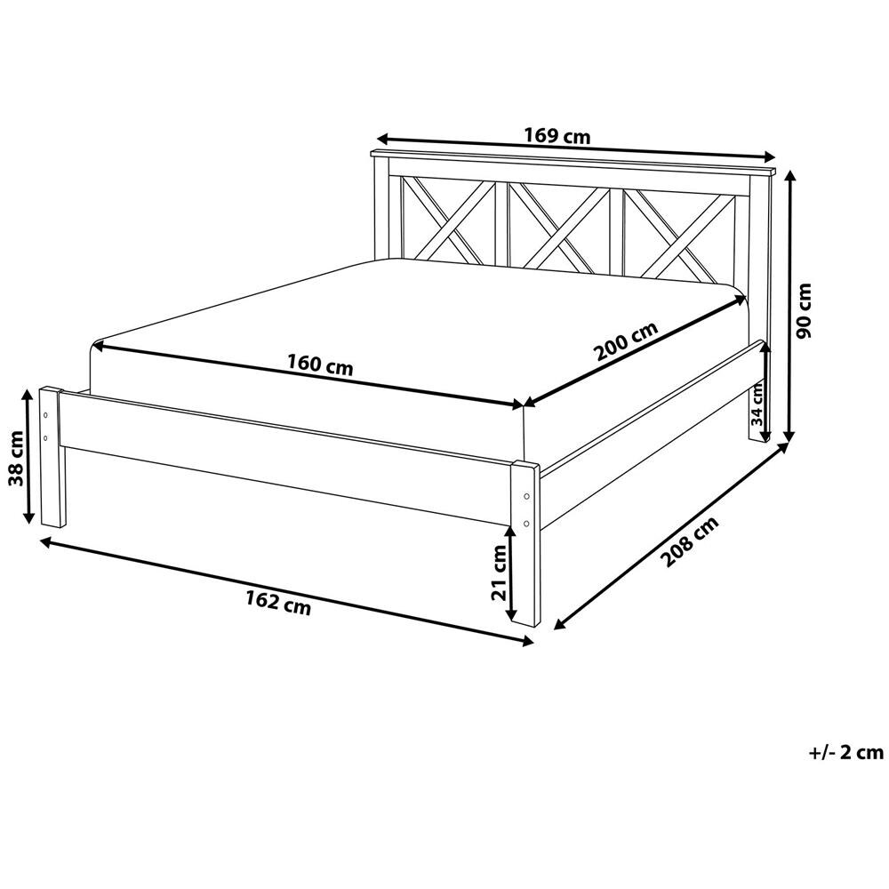 Letto Doppio In Legno Bianco 160x200cm Tannay - Foto 2