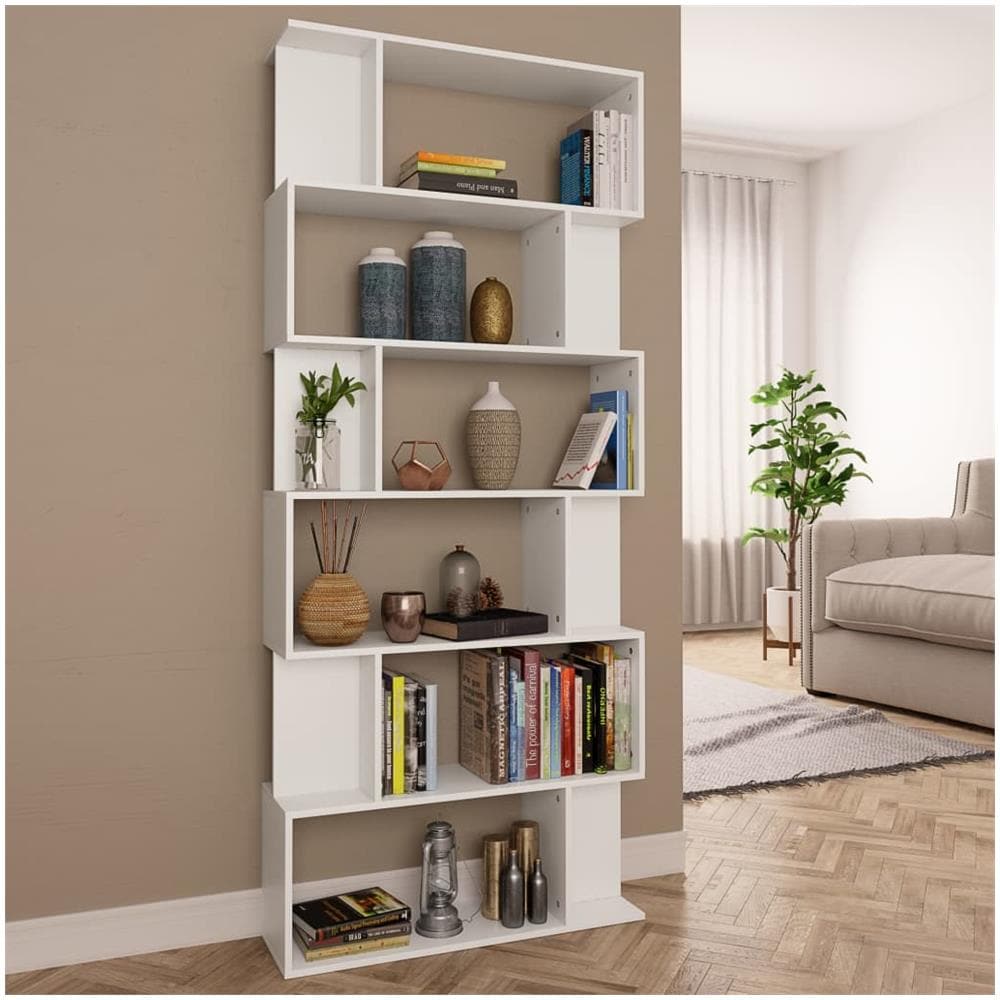 Libreria /Divisorio Bianco 80x24x192 cm in Legno Multistrato - Foto 1
