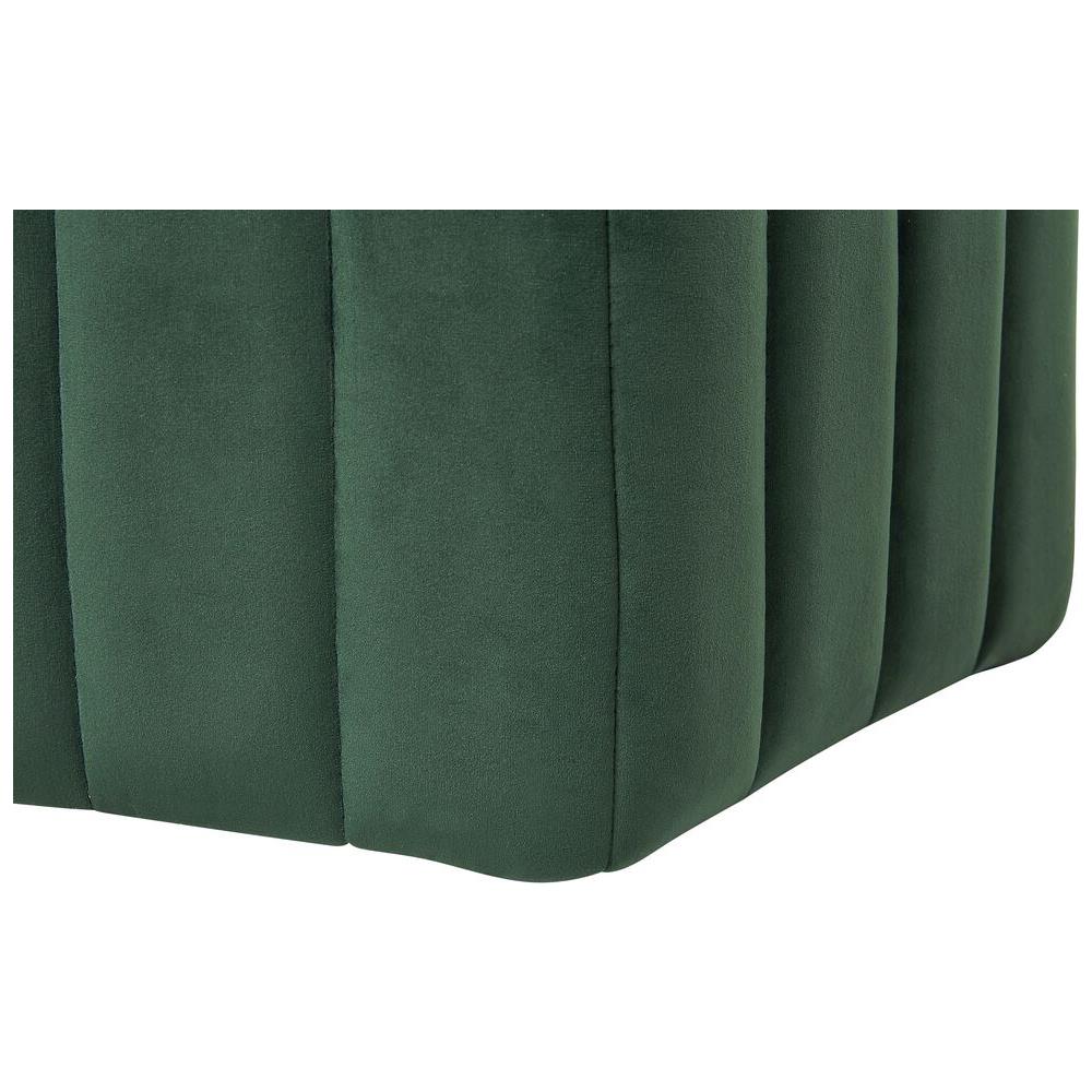 Pouf In Velluto Verde Scuro Murietta - Foto 2