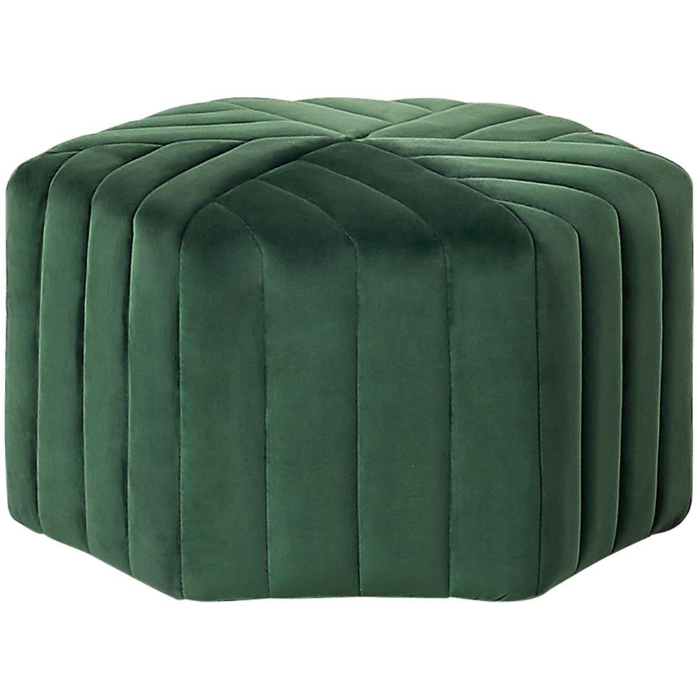 Pouf In Velluto Verde Scuro Murietta - Foto 1