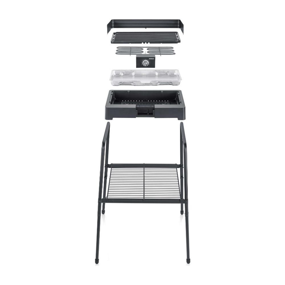 Pg8563 Barbecue Elettrico A Libera Installazione - 2200w - Griglia In Fusione Di Alluminio - Vaschetta Dell'acqua Antifumo E Antiodore - Nera - Foto 11