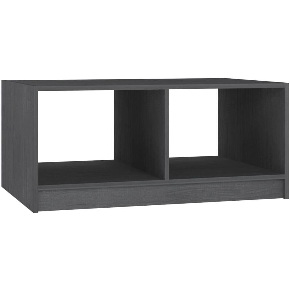 Tavolino Da Salotto Grigio 75x50x33,5 Cm Legno Massello Di Pino - Foto 2
