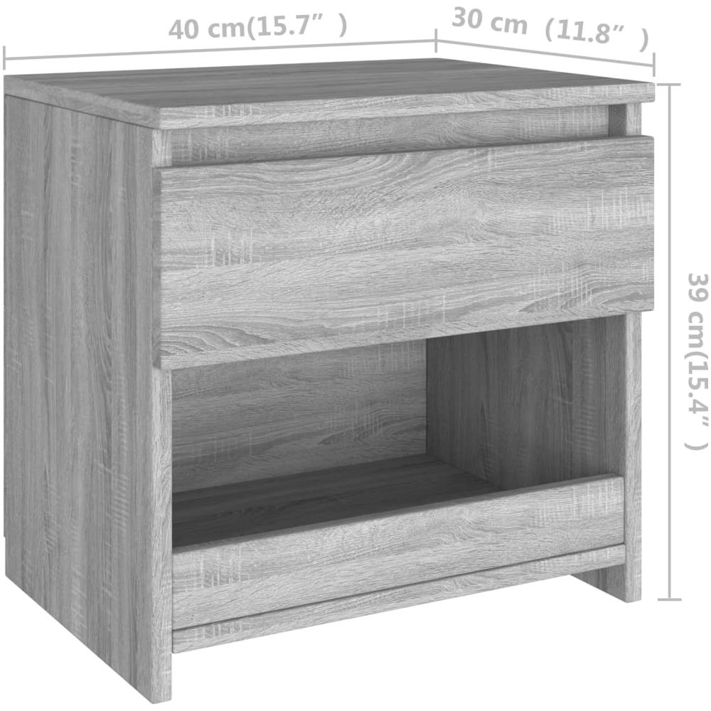 Comodino Rovere Grigio 40x30x39 Cm Legno Ingegnerizzato - Foto 6