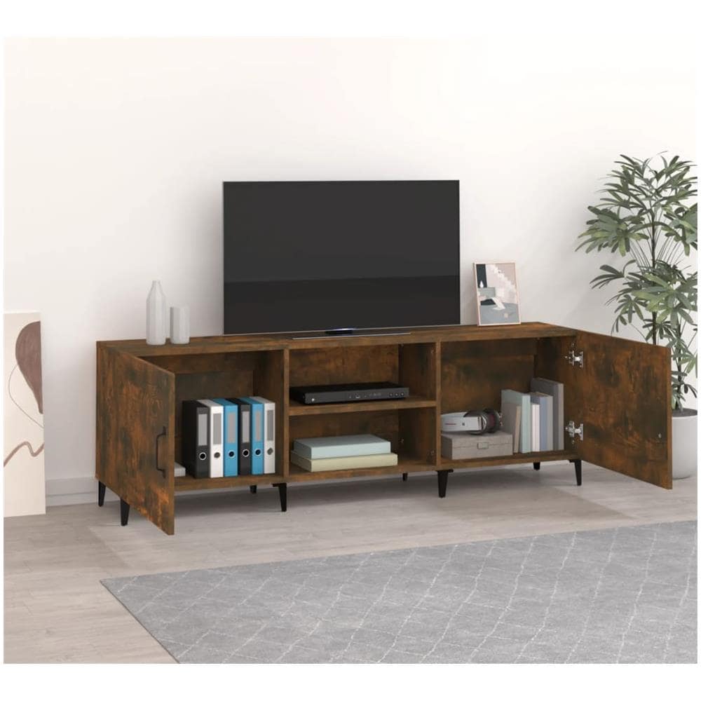 Mobile Porta Tv Rovere Fumo 150x30x50 Cm In Legno Multistrato - Foto 9