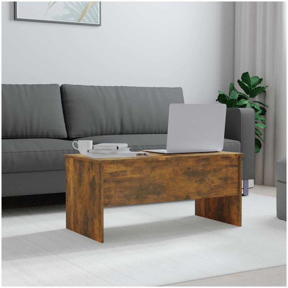 Tavolino Salotto Rovere Fumo 102x50,5x46,5 Cm Legno Multistrato - Foto 3