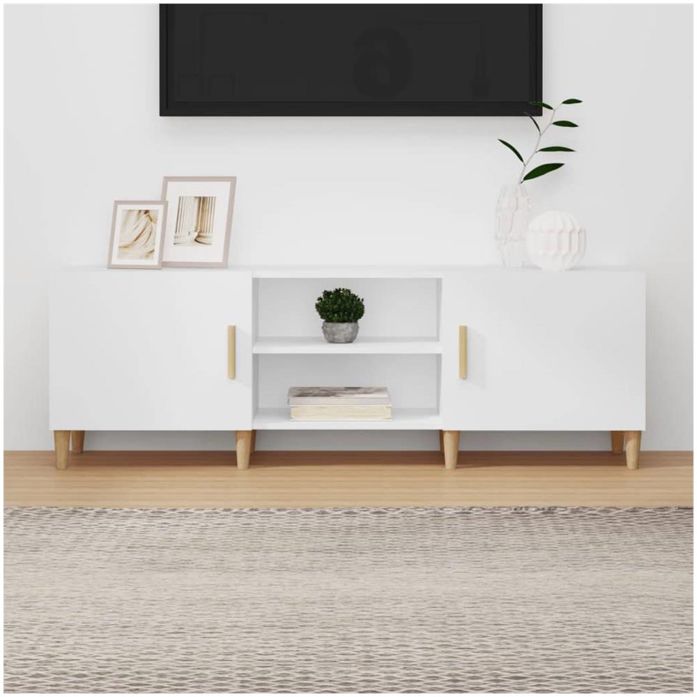 Mobile Porta Tv Bianco 150x30x50 Cm In Legno Multistrato - Foto 1