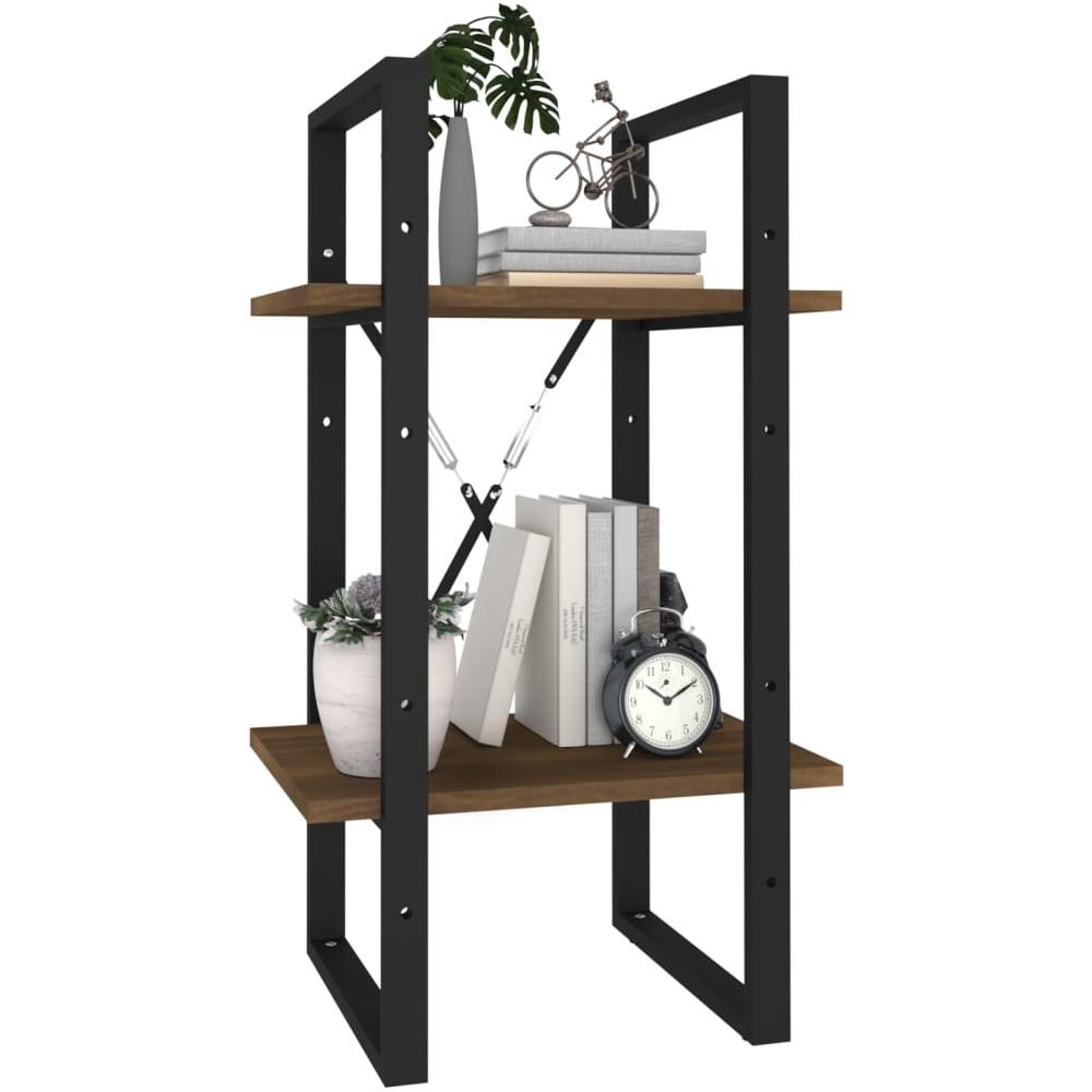 Libreria 2 Ripiani Rovere Marrone 40x30x70 Cm Legno Multistrato - Foto 3