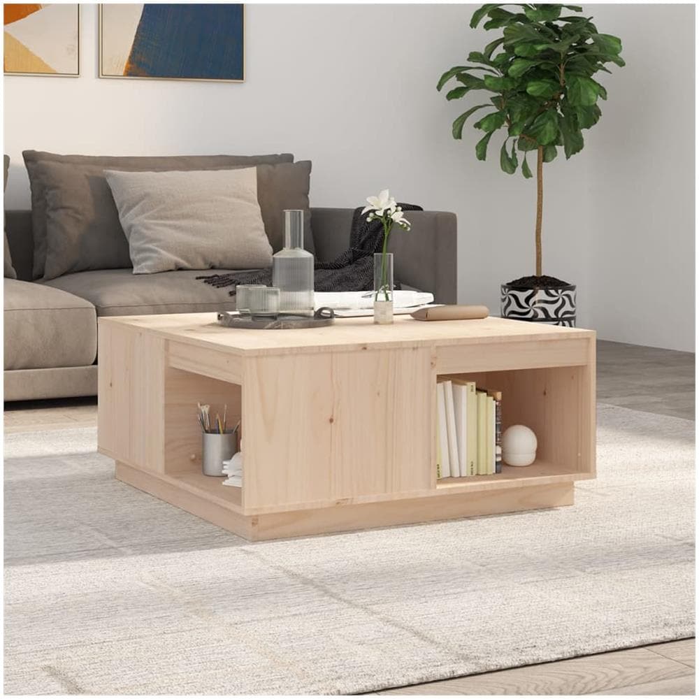 Tavolino Da Salotto 80x81x36,5 Cm In Legno Massello Di Pino - Foto 1