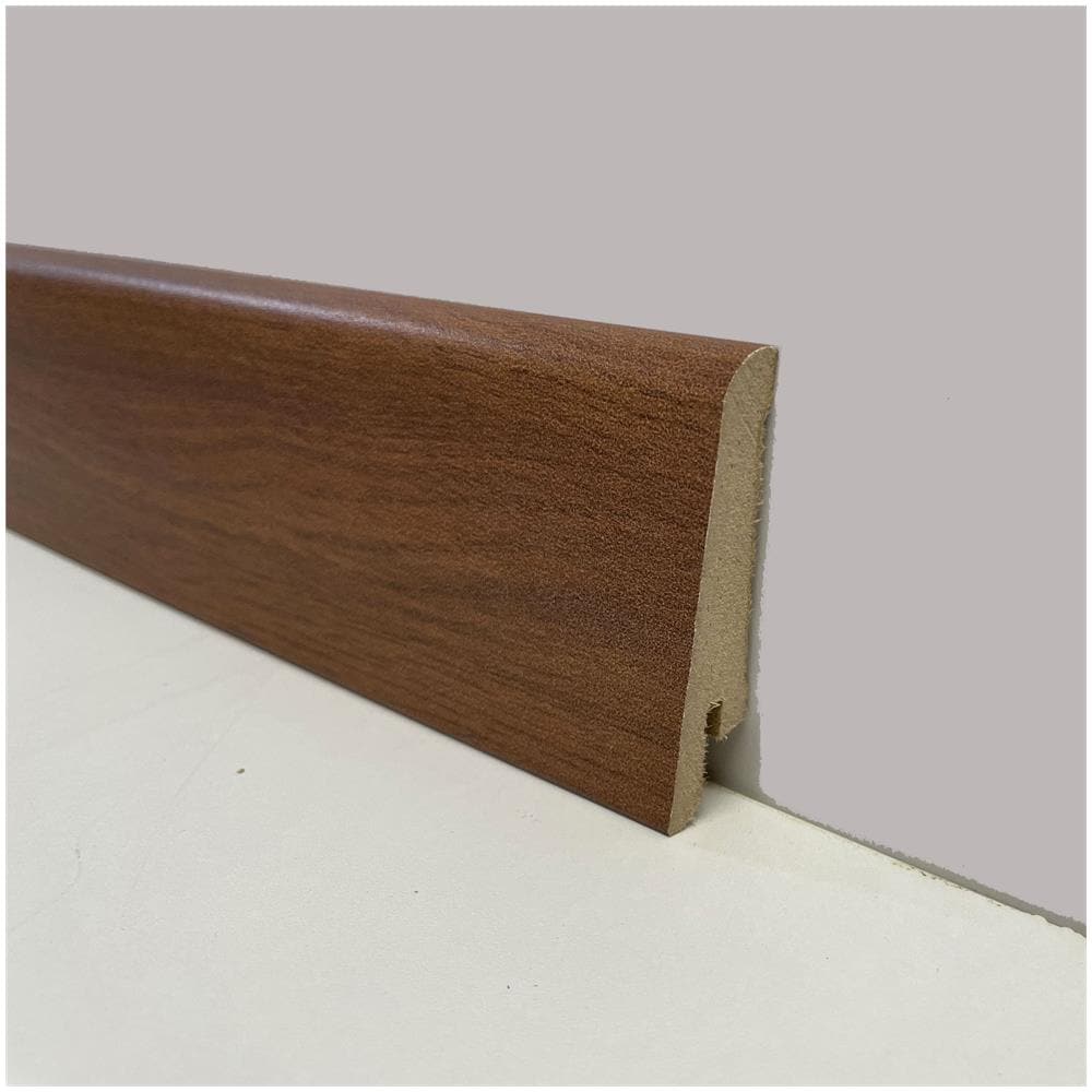 €1,69 - Battiscopa Zoccolino In Fibra Di Legno 60x15 Vari Decori, Parquet, Laminati, Spc, Lvt - Teak O Rovere Fumé - Foto 1