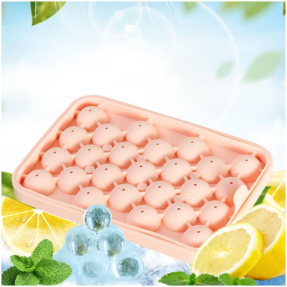 Stampo Per Palline Di Ghiaccio In Silicone Con Coperchio Pink - Foto 2