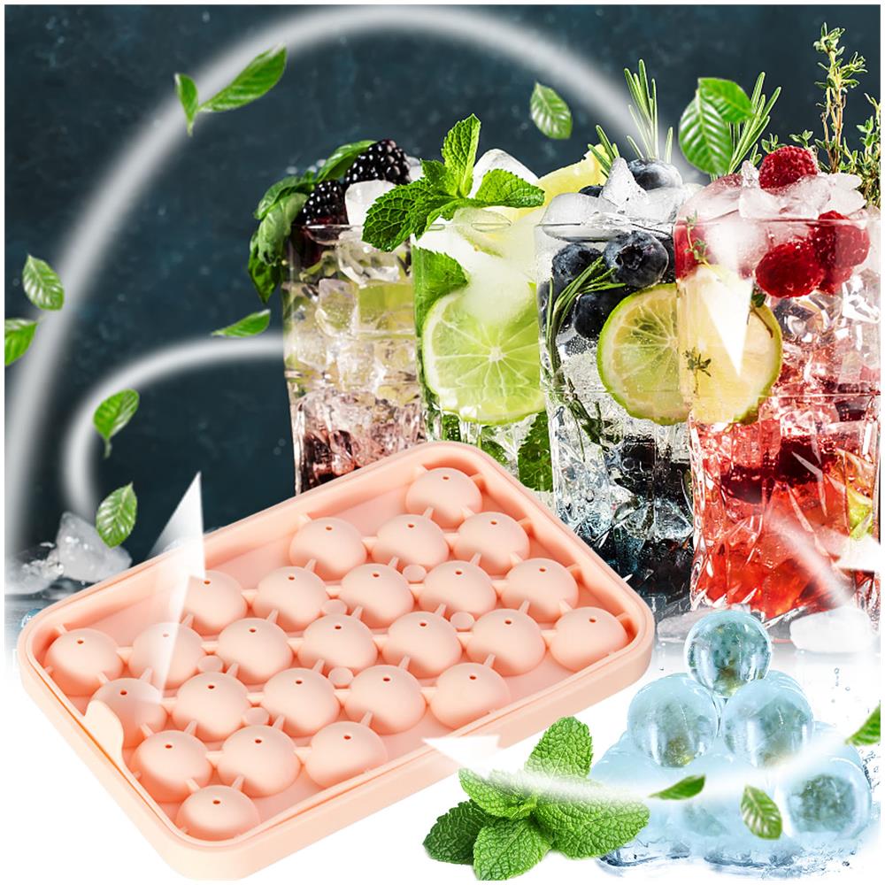 Stampo Per Palline Di Ghiaccio In Silicone Con Coperchio Pink - Foto 5