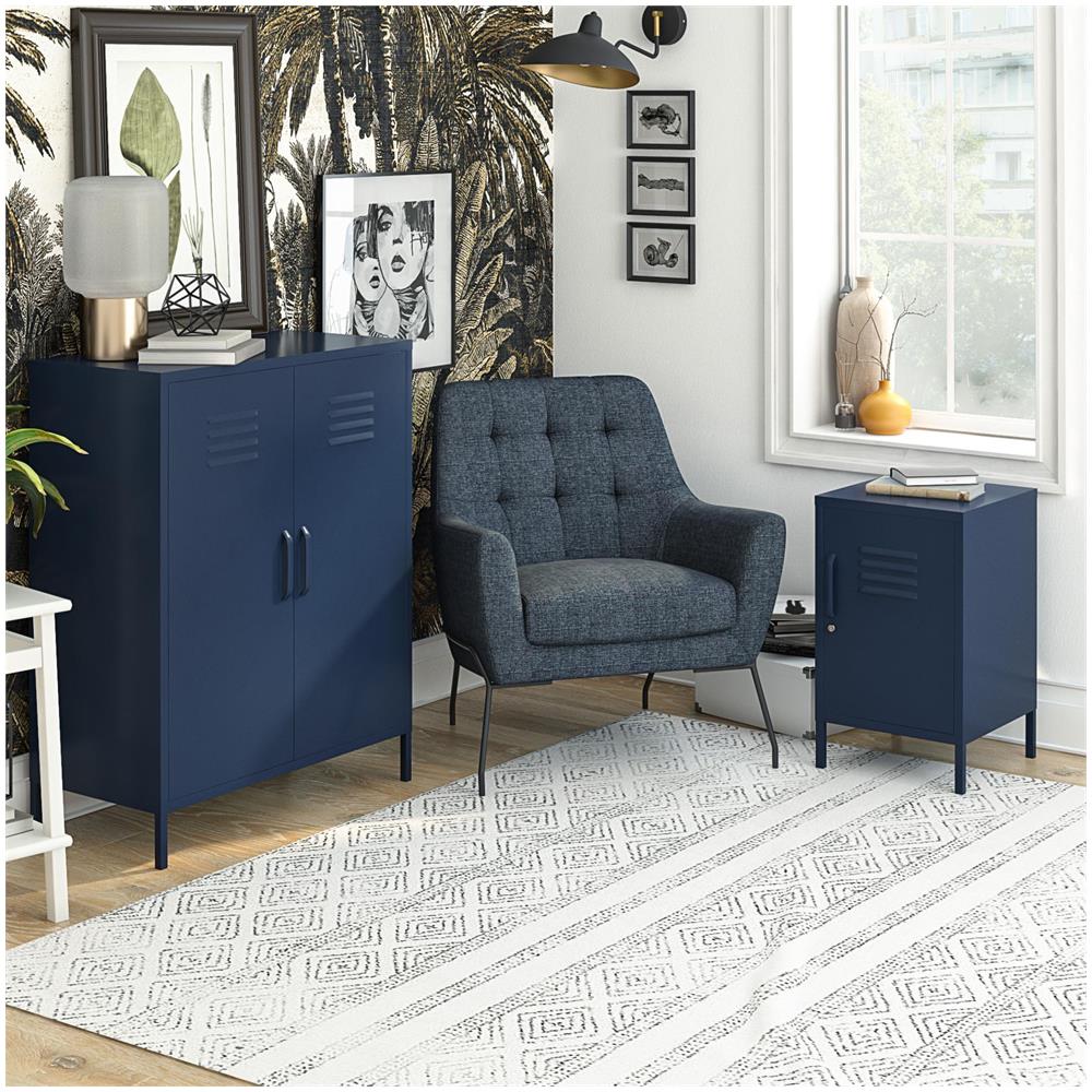 Bradford Tavolo In Stile Con 1 Anta In Metallo Navy - Foto 4