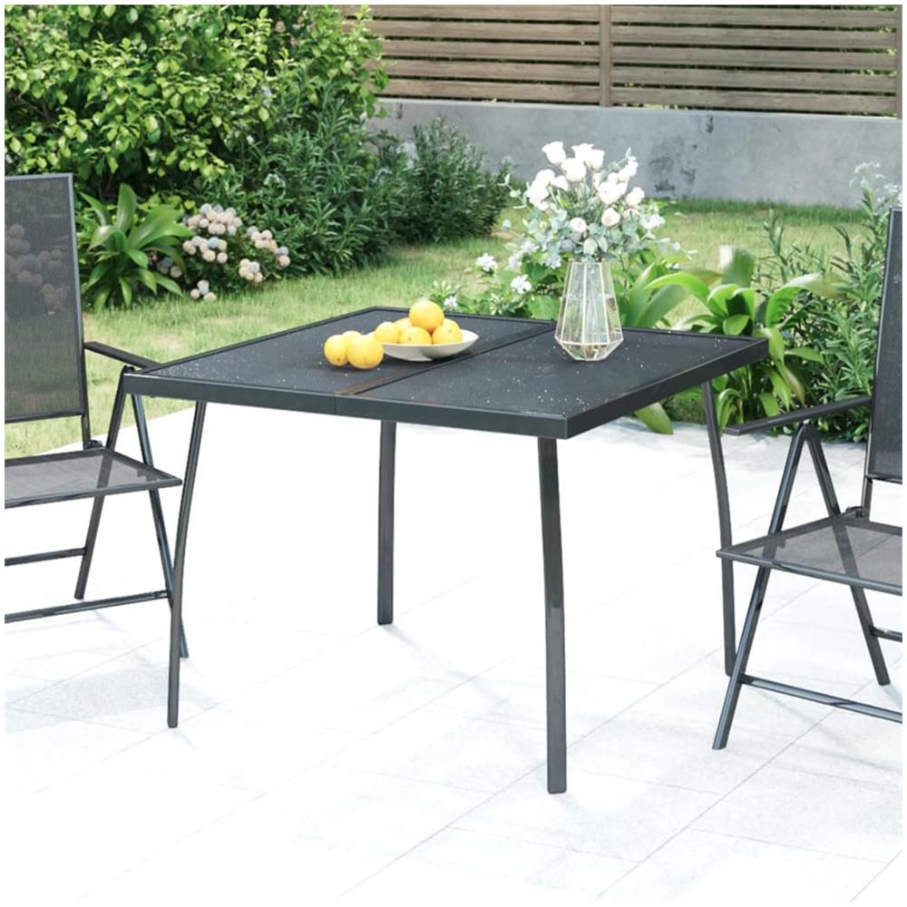 Tavolo Da Giardino Antracite 100x100x72 Cm Rete D'acciaio - Foto 1