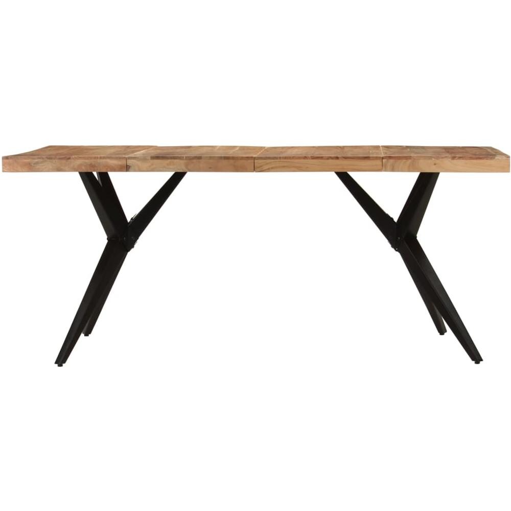 Tavolo Da Pranzo Nero 180x90x77 Cm In Legno Massello D'acacia - Foto 2