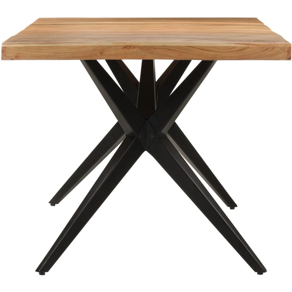 Tavolo Da Pranzo Nero 180x90x77 Cm In Legno Massello D'acacia - Foto 3