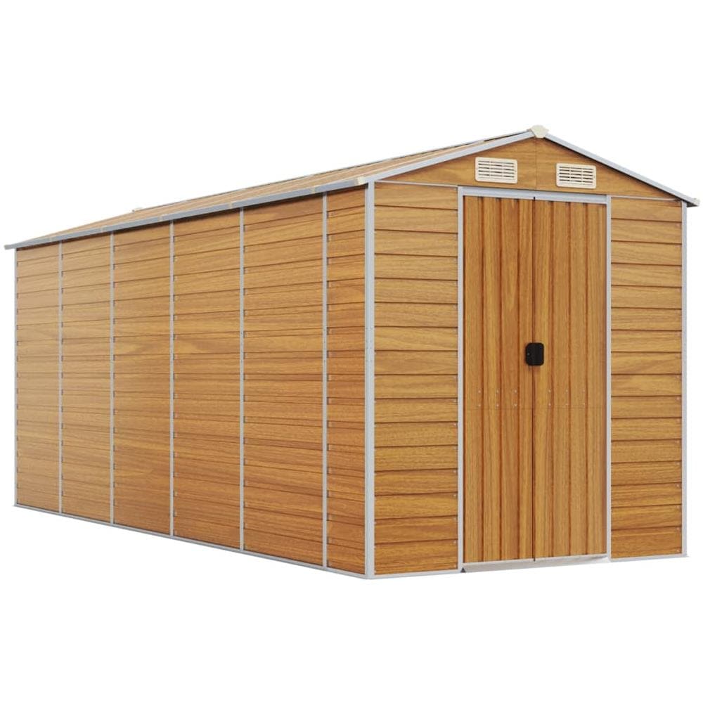 Capanno Giardino Marrone Chiaro 191x470x198cm Acciaio Zincato - Foto 2