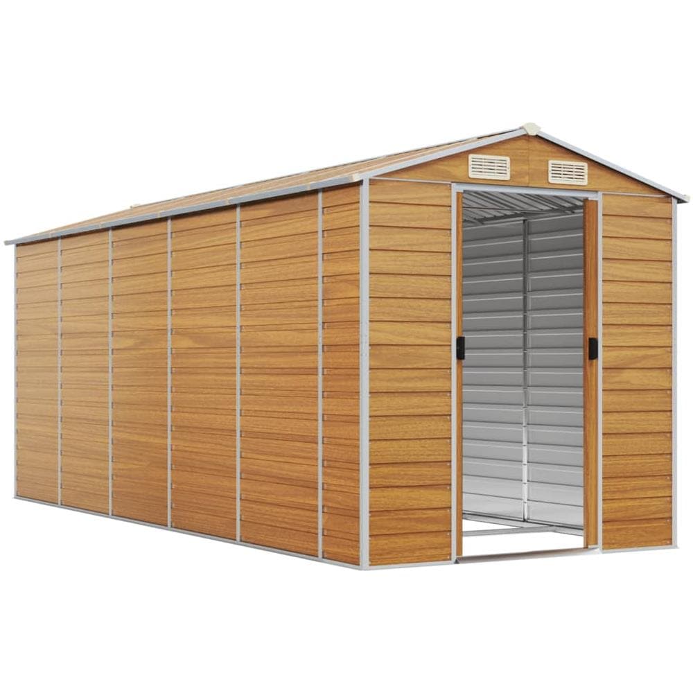 Capanno Giardino Marrone Chiaro 191x470x198cm Acciaio Zincato - Foto 3