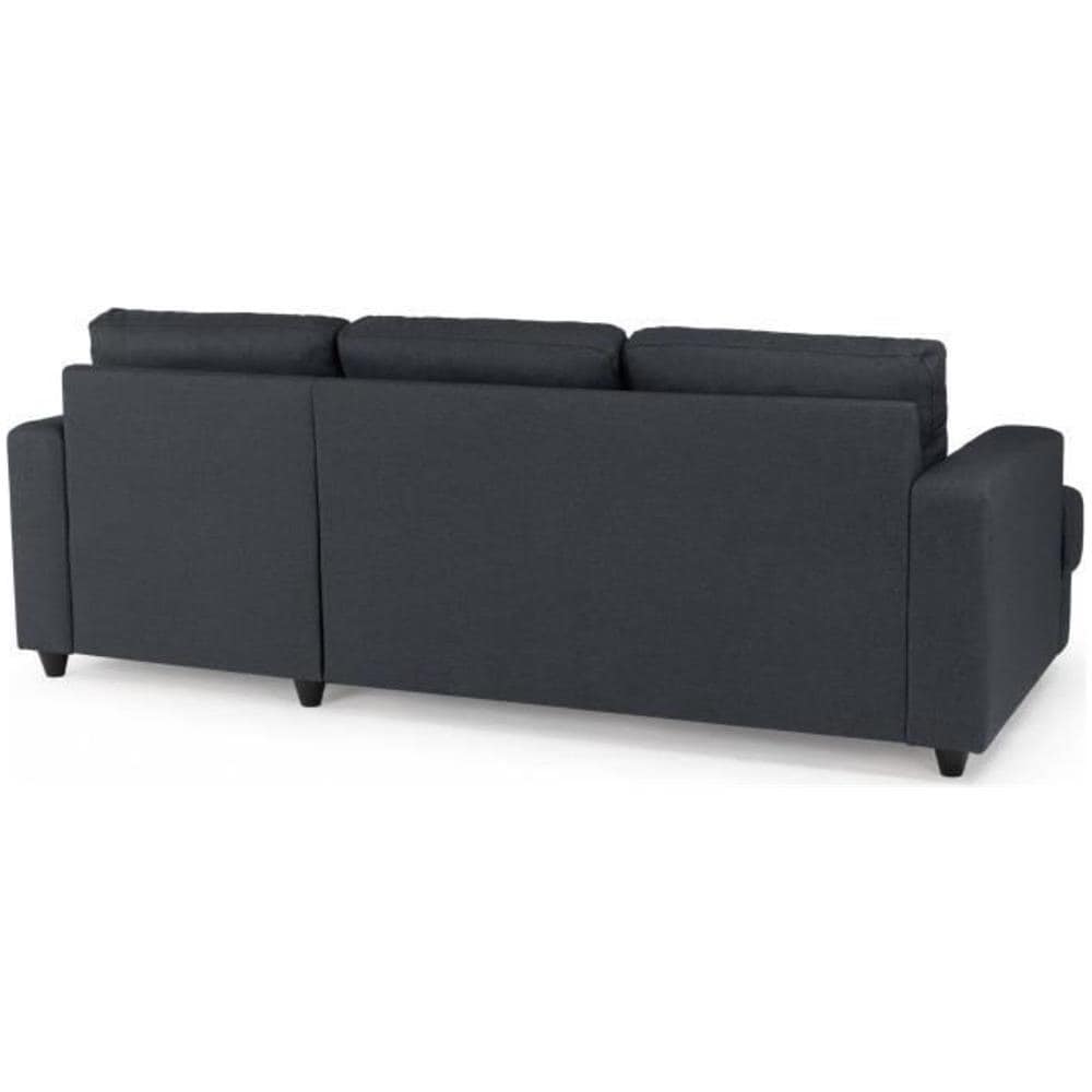 Divano Ad Angolo Destro 4 Posta Paul - Tessuto Grigio Antracite 215 X D 140 Cm - Foto 1