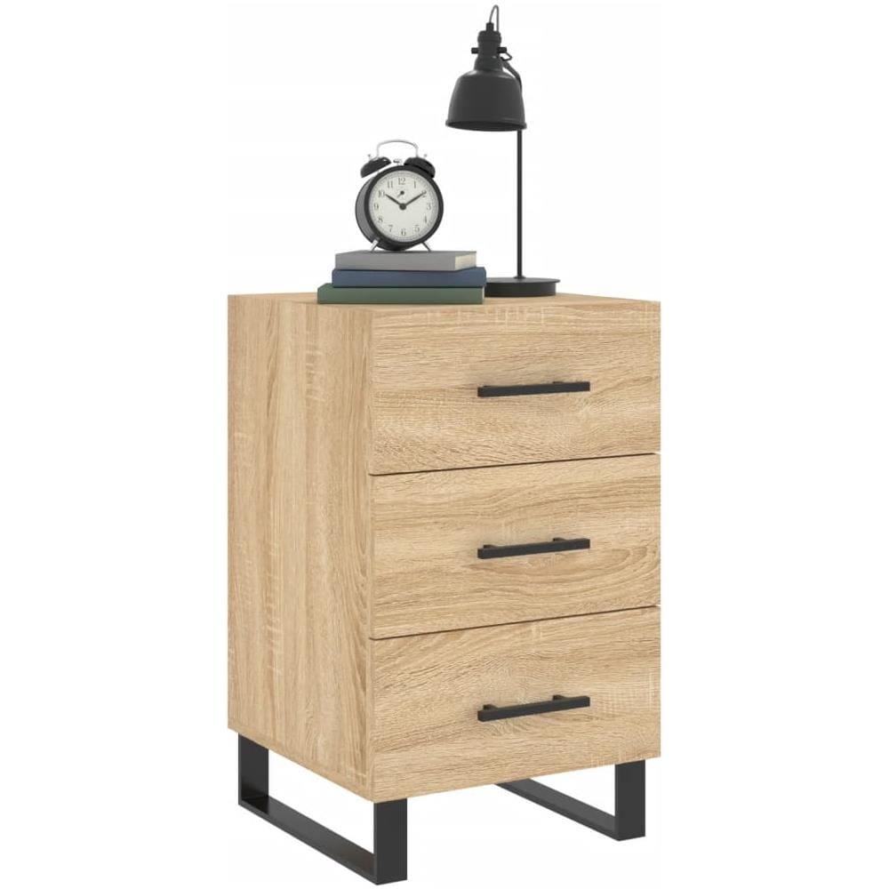 Comodino Rovere Sonoma 40x40x66 Cm In Legno Multistrato - Foto 3