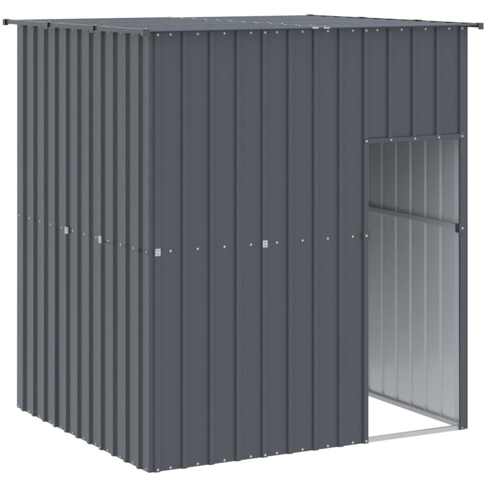 Casetta Cani Con Tetto Antracite 165x153x181 Cm Acciaio Zincato - Foto 2