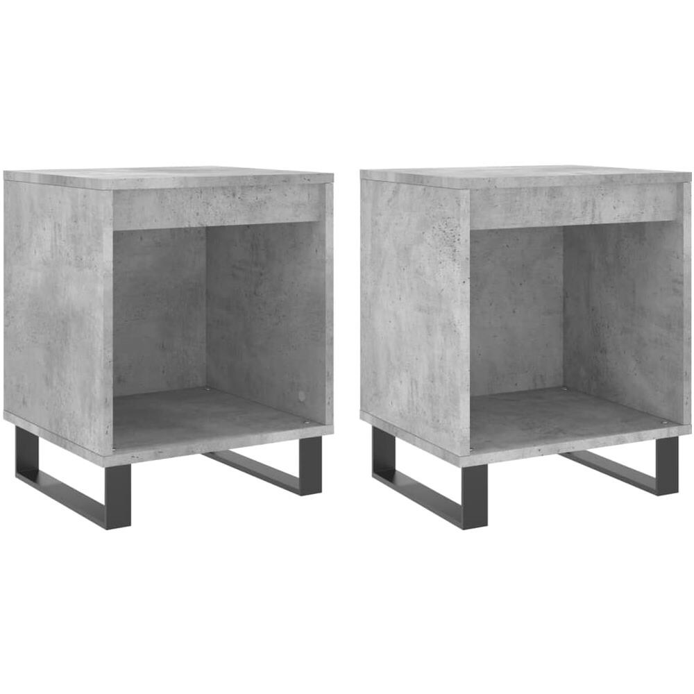 Comodini 2pz Grigio Cemento 40x35x50 Cm In Legno Multistrato - Foto 2
