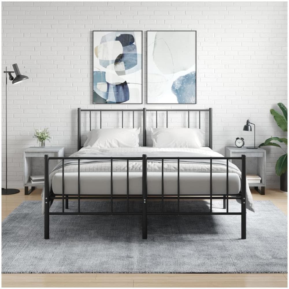 Comodini 2pz Grigio Cemento 40x35x50 Cm In Legno Multistrato - Foto 1
