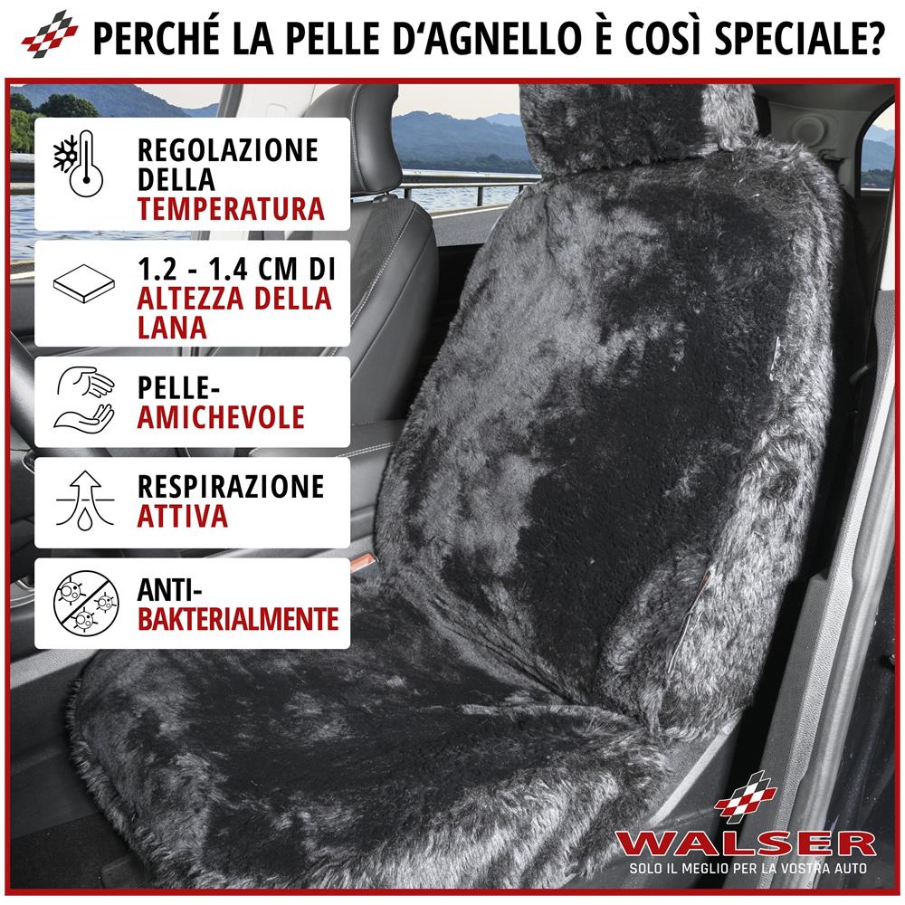 Coprisedili Auto Maya In Pelle D'agnello Nero - Foto 2