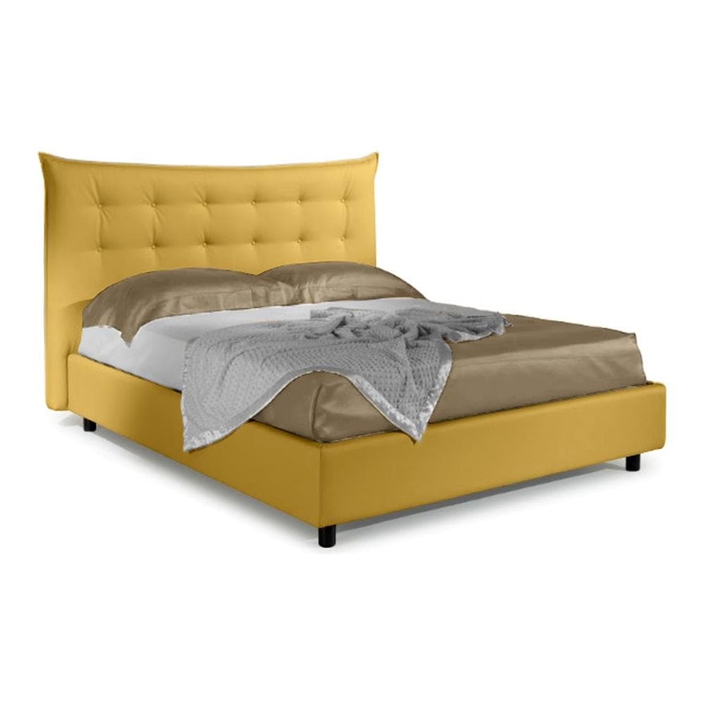 Letto Matrimoniale, Modello Joly, Un'interpretazione Di Un Modello Classico Ma Con Un Carattere Moderno, Rete A Doghe 180x190 Cm, Box Contenitore, Tessuto Giroletto Sfoderabile, Made In Italy - Foto 1