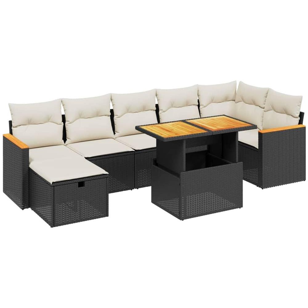 Set Divani da Giardino con Cuscini 8 pz Nero in Polyrattan - Foto 1