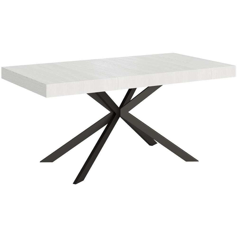 Tavolo allungabile 90x160/420 cm Plaker bianco frassino gambe antracite - Foto 1