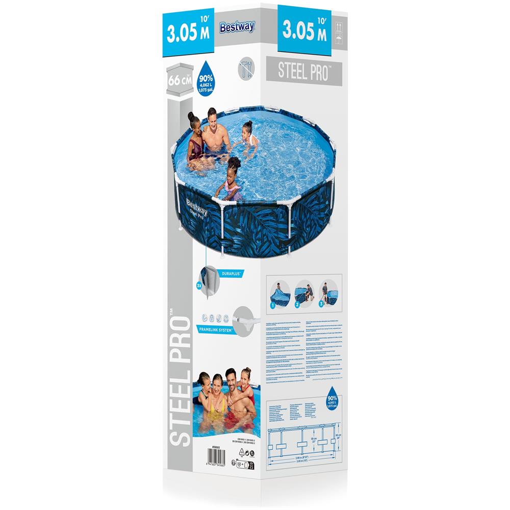 56985 / 24 piscina fuori terra Piscina con bordi Piscina rotonda 4062 L Blu - Foto 10
