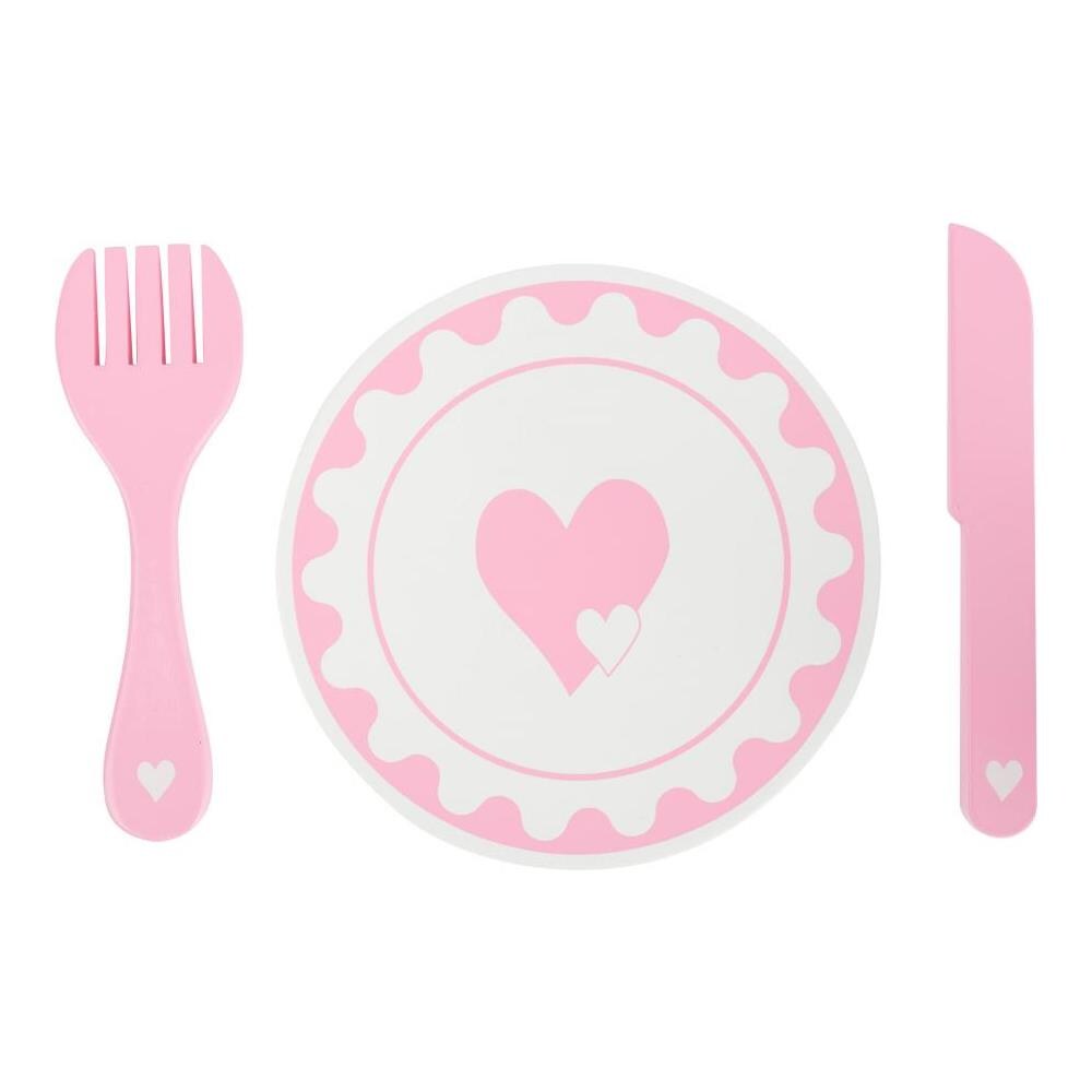 Set Coppia Piatti E Posate Rosa - Foto 2