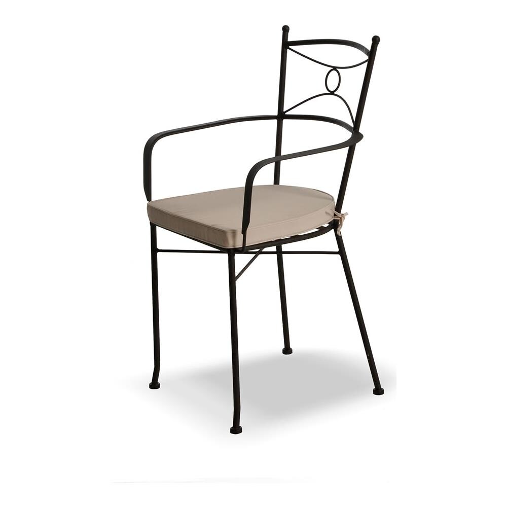 Set Quattro Sedie Da Giardino In Acciaio Complete Di Cuscini Seduta E Braccioli - Foto 1