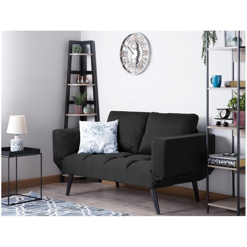 Divano Letto Con Rivestimento Nero Brekke - Foto 2
