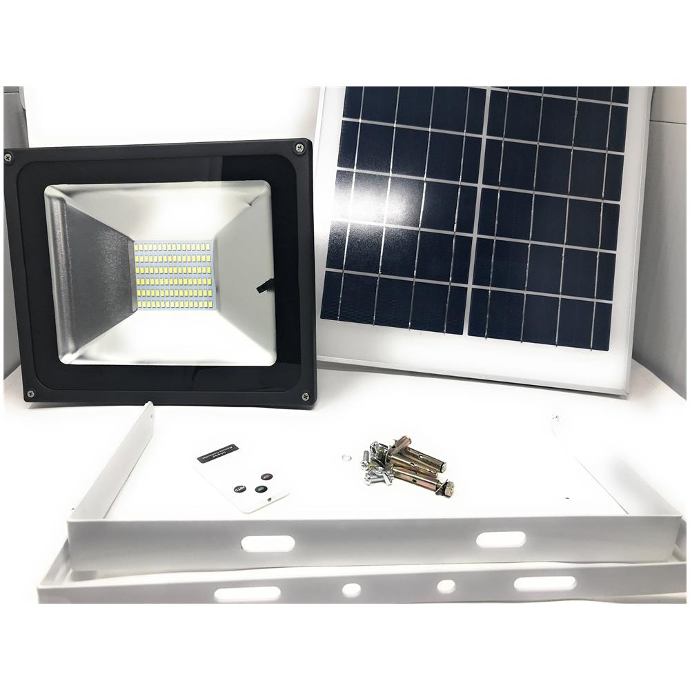 Faro A Led Da 50w Smd Luce Bianca Con Pannello Solare, Sensore E Telecomando - Foto 1