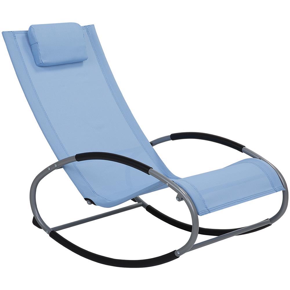 Sedia Da Giardino Blu Con Funzione Dondolo Campo - Foto 1