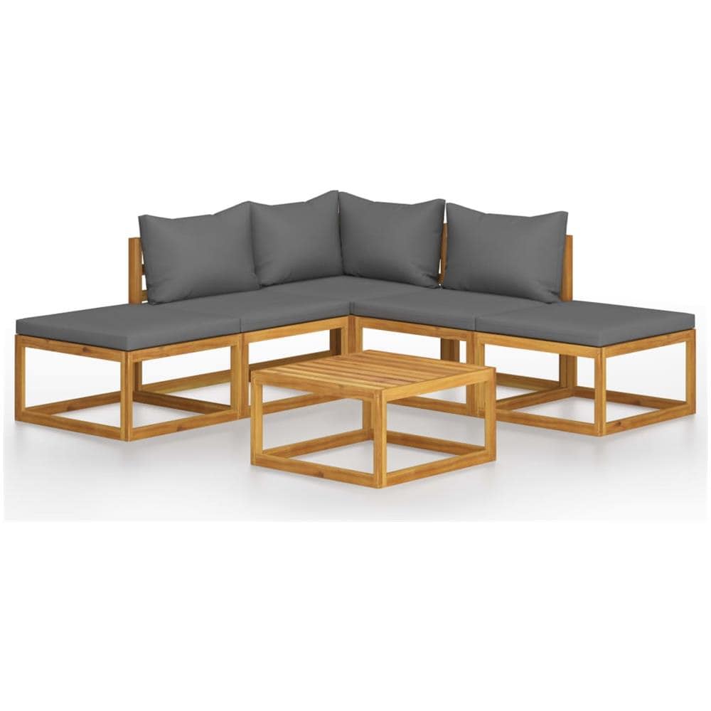 Set Divani Giardino 6 pz con Cuscini Legno Massello di Acacia - Foto 1