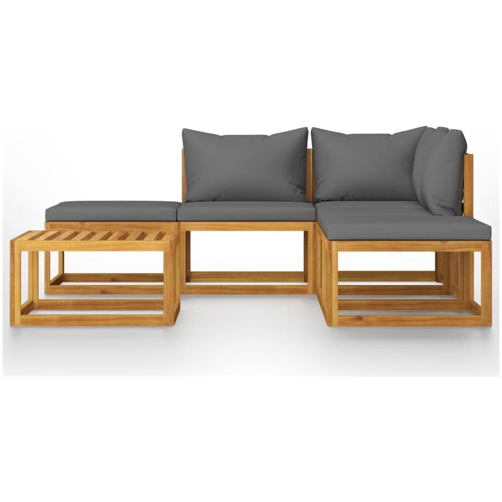 Set Divani Giardino 6 pz con Cuscini Legno Massello di Acacia - Foto 2