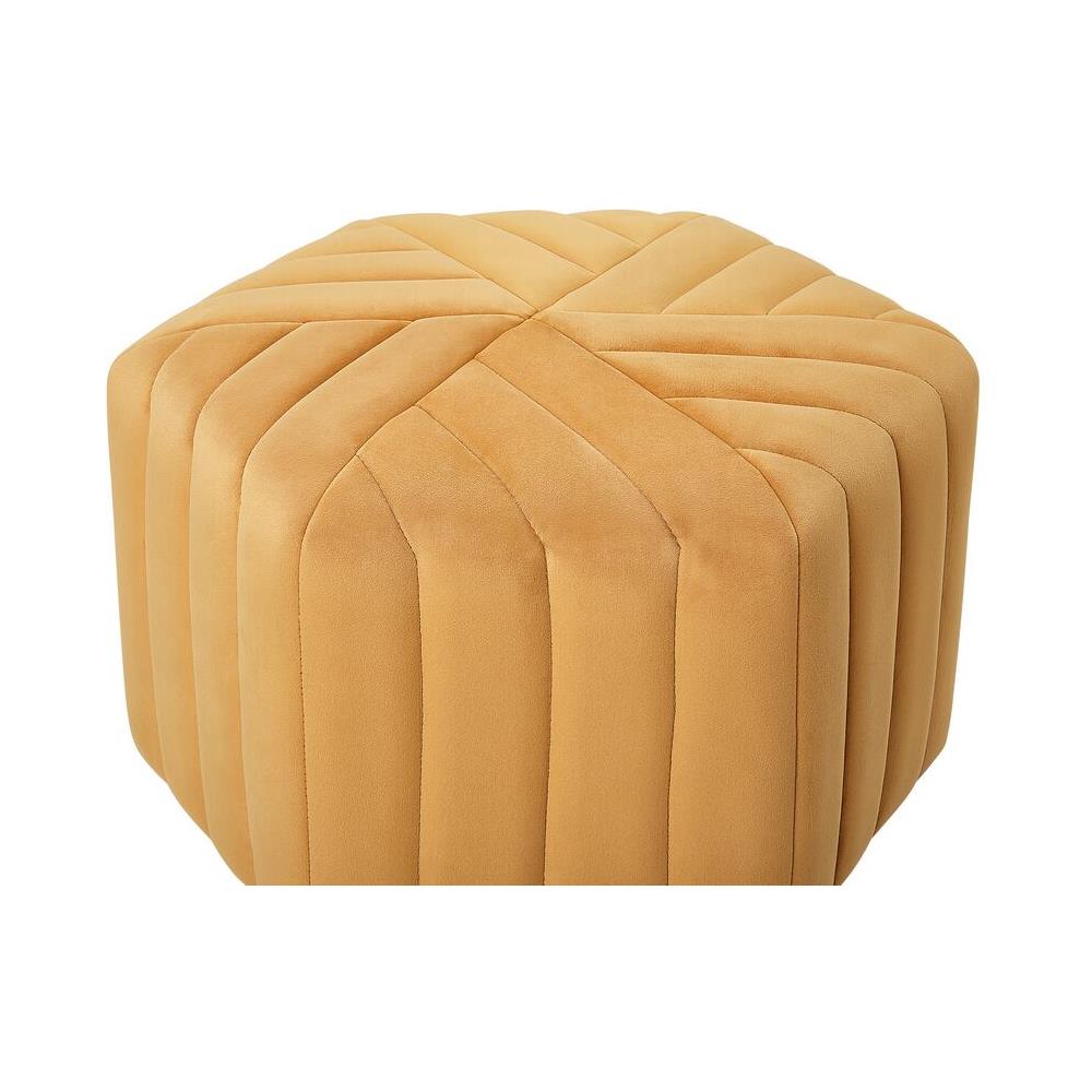 Pouf In Velluto Giallo Senape Murietta - Foto 2