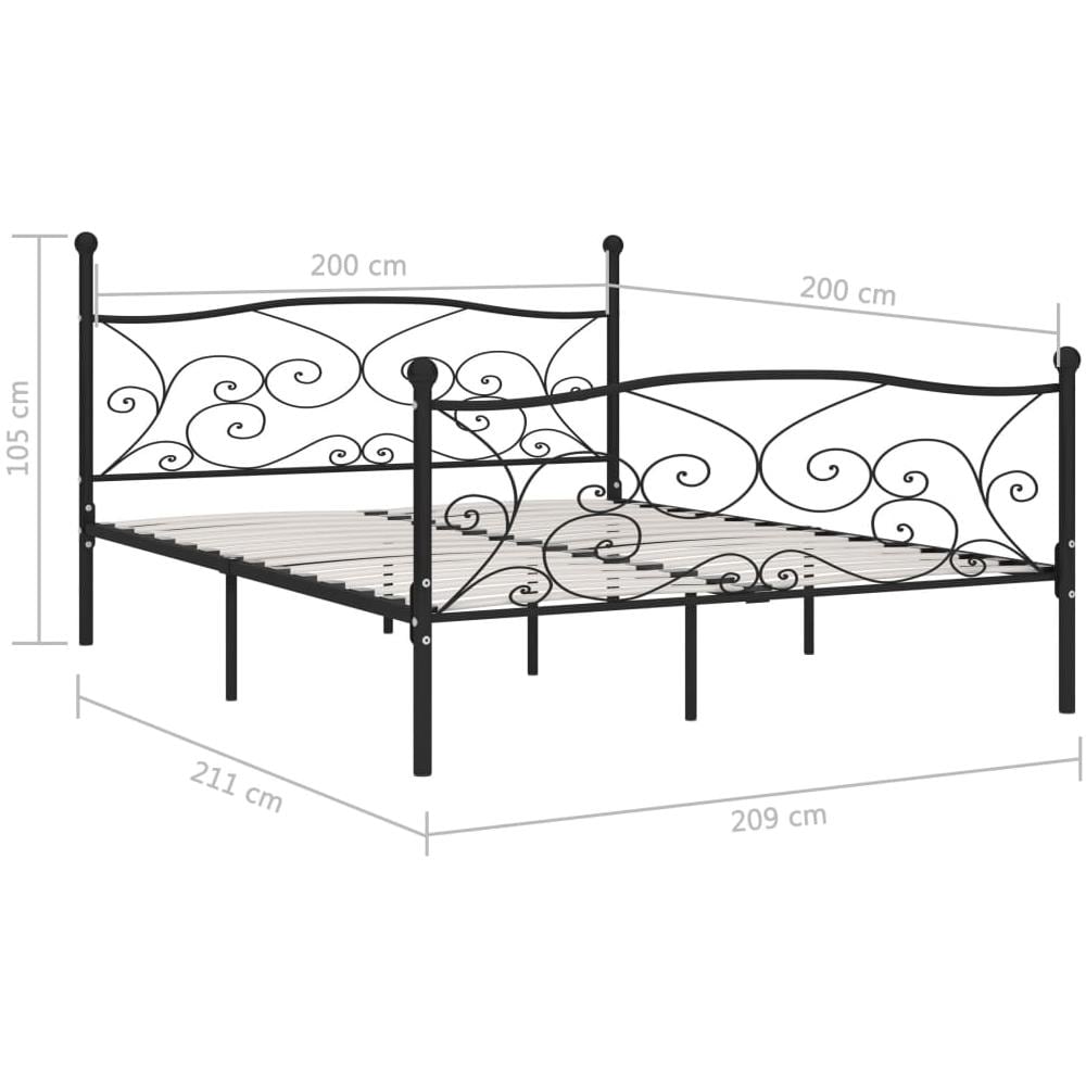Giroletto Con Doghe Nero In Metallo 200x200 Cm - Foto 5