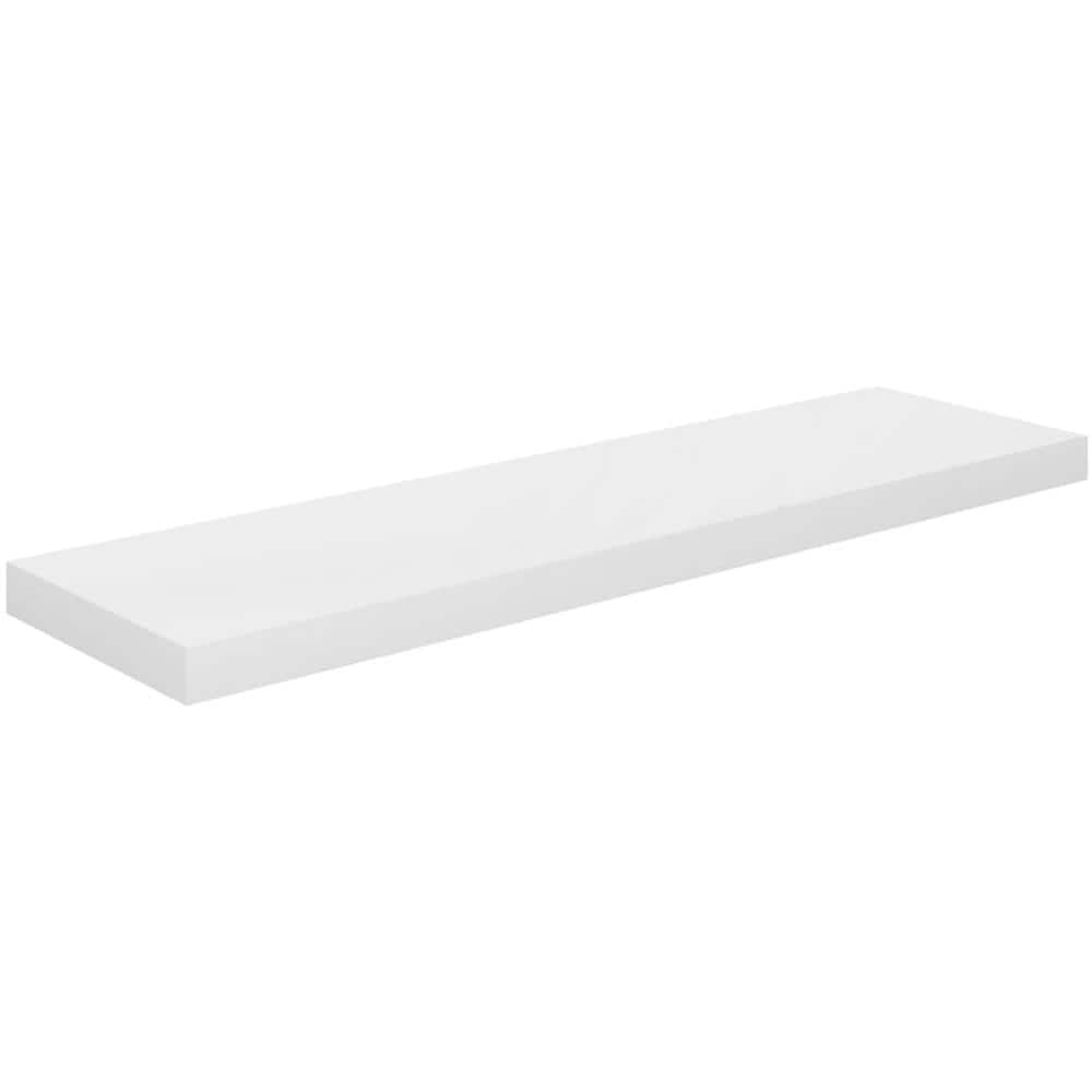 Scaffale A Parete Bianco Lucido 90x23,5x3,8 Cm In Mdf - Foto 2