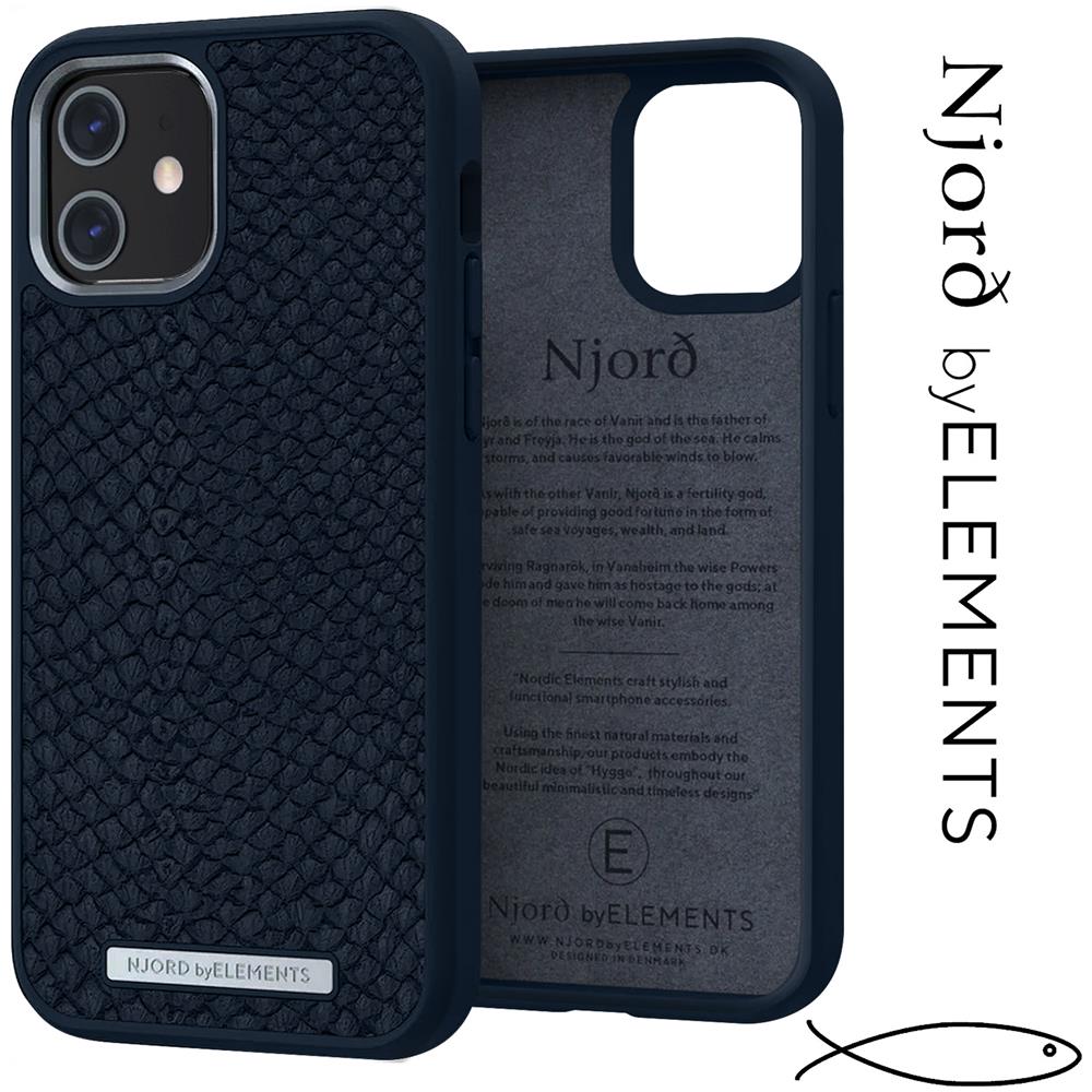Cover Iphone 12 Mini In Pelle Di Salmone Premium Antiurto 2m Blu Notte - Foto 1
