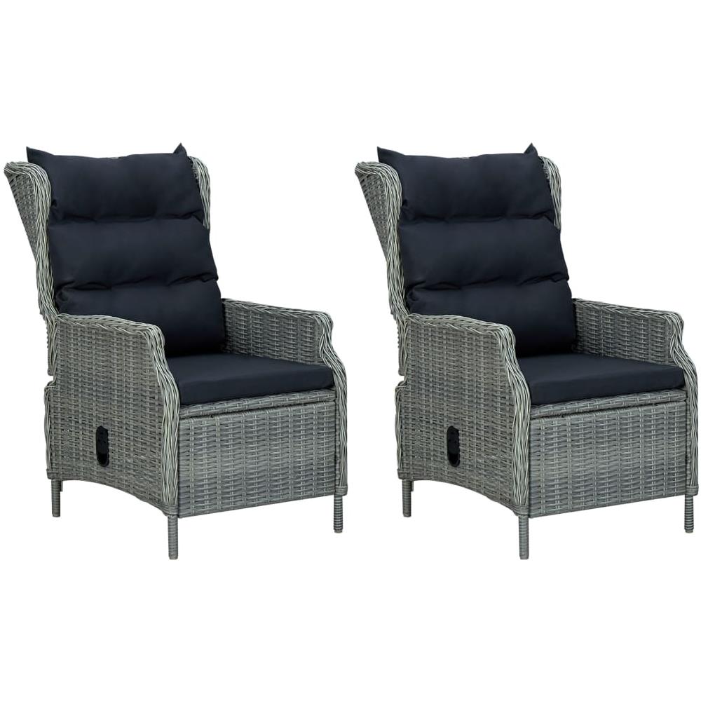 Set Pranzo da Giardino 9pz con Cuscini Polyrattan Grigio Chiaro - Foto 3