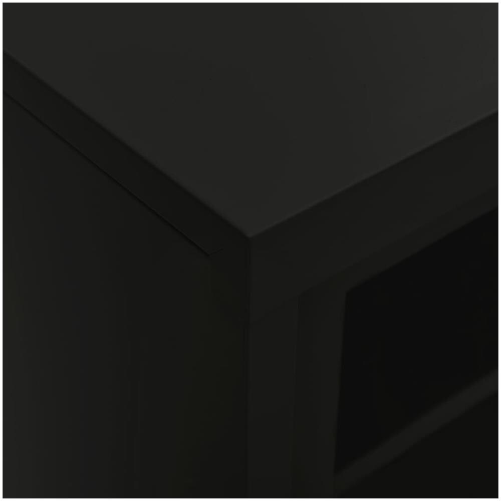 Armadio Con Ante Scorrevoli Nero 90x40x90 Cm In Acciaio - Foto 2